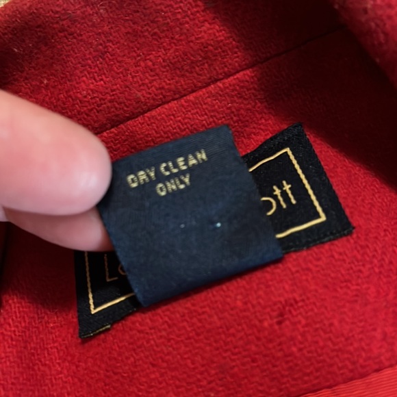 Vtg 80s LAURA SCOTT Size 16 DoubleBreast Blazer Classic Red GoldButton Wool USA - Picture 9 of 13